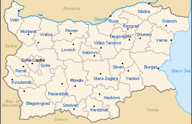 Administrative map of Bulgaria Administrative map of Bulgaria