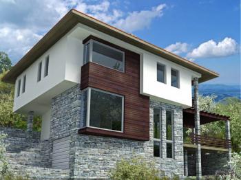 2 storey, 4 bedroom house with a garage and a basement