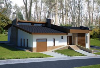 3-bedroom bungalow with garage and basement, modern practical house